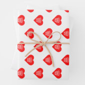 Herz-Dame Wrapping Paper Flat Sheet Set Geschenkpapier Set (Beispiel)