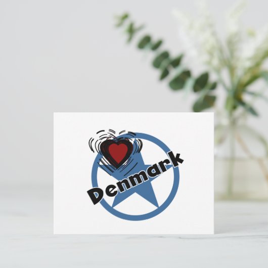 Herz Dänemark Postkarte (Stehend Vorderseite)