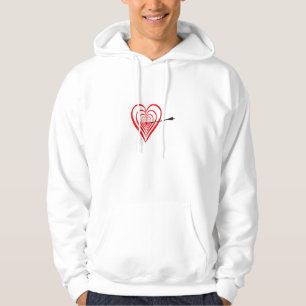 Herz Dartscheibe mit Pfeil Hoodie