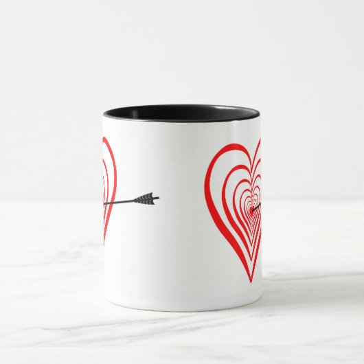 Herz Dartscheibe mit Pfeil Tasse (Zentrum)