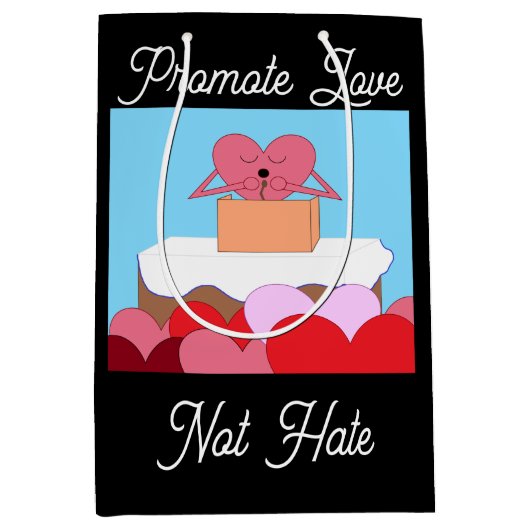 Herz, das eine Rede über Liebe hält: Mittlere Geschenktüte (Vorderseite)