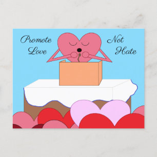 Herz, das eine Rede über Liebe hält: Postkarte