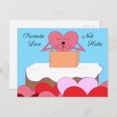 Herz, das eine Rede über Liebe hält: Postkarte (Vorne/Hinten)