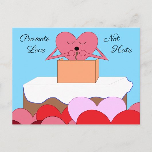 Herz, das eine Rede über Liebe hält: Postkarte (Vorderseite)