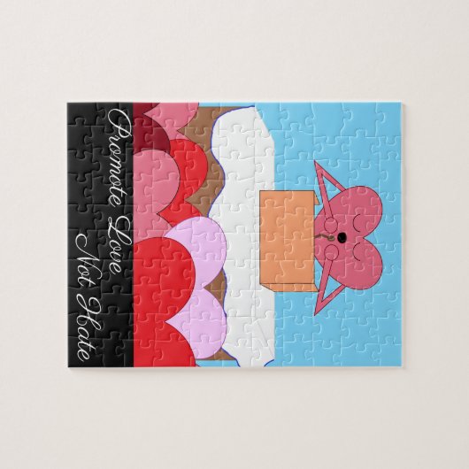 Herz, das eine Rede über Liebe hält: Puzzle (Horizontal)