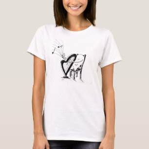 Herz, das Harfe spielt T-Shirt