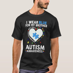 Herz, das ich für meinen Bruder Blau trage Autismu T-Shirt