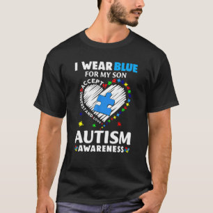 Herz, das ich für meinen Sohn trage, Blau für Auti T-Shirt