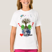 Herz deinen Planeten! Alien Gel Babies unterzeichn T-Shirt (Vorderseite)