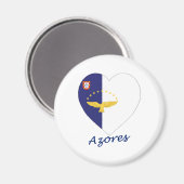 Herz der Azoren-Flagge Magnet (Vorderseite/Rückseite)