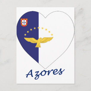 Herz der Azoren-Flagge Postkarte