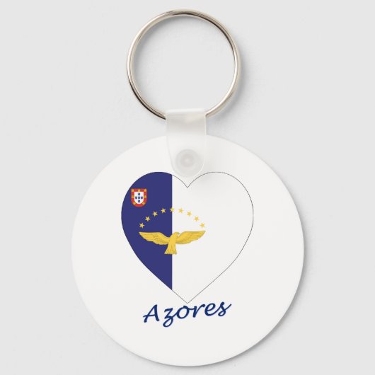 Herz der Azoren-Flagge Schlüsselanhänger (Vorderseite)