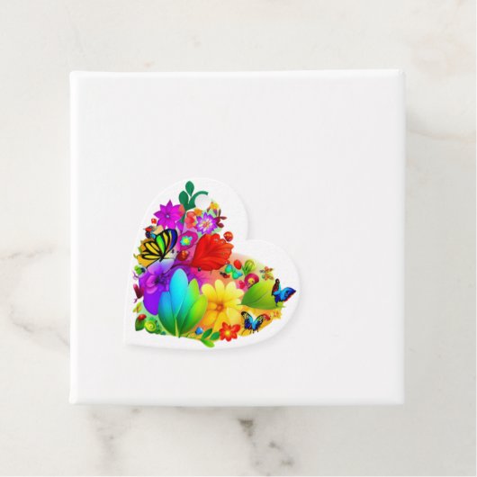 Herz der Blume: Ein farbenprächtiges Blumendesign Geschenkanhänger (Beispiel)