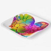Herz der Blume: Ein farbenprächtiges Blumendesign Pappteller (Gewinkelt)