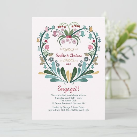 Herz der Blume Einladung (Stehend Vorderseite)