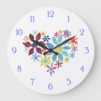 Herz der Blume Große Wanduhr