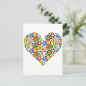 Herz der Blume Postkarte (Stehend Vorderseite)