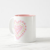 Herz der Blumen-Tasse Zweifarbige Tasse (Vorderseite Links)
