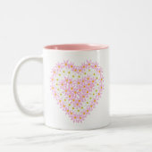 Herz der Blumen-Tasse Zweifarbige Tasse (Links)