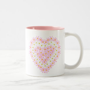 Herz der Blumen-Tasse Zweifarbige Tasse