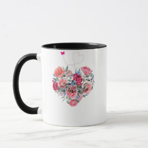 Herz der Blumen – Wasserfarbenbouquet Tasse