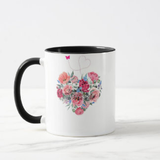 Herz der Blumen – Wasserfarbenbouquet Tasse