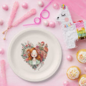 Herz der Blüten - Gerahmt im Herzen der Blüte Pappteller (Party)