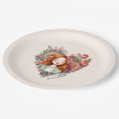 Herz der Blüten - Gerahmt im Herzen der Blüte Pappteller (Schrägansicht)