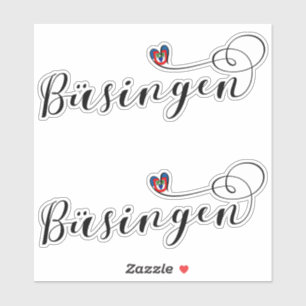 Herz der Flagge Büsingen am Hochrhein Aufkleber