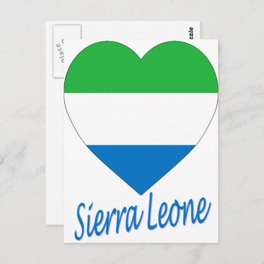 Herz der Flagge Sierra Leones Postkarte (Vorne/Hinten)