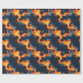 Herz der Flammen Feuer & Himmel Geschenkpapier (Flach)