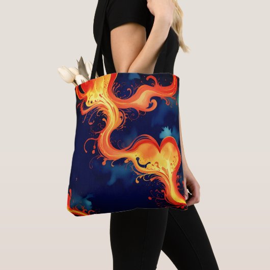 Herz der Flammen Feuer & Himmel Tasche (Von Nahem)