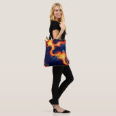 Herz der Flammen Feuer & Himmel Tasche (Am Model)
