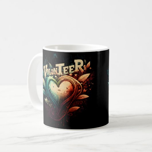 Herz der Freiwilligen Kaffeetasse (Vorderseite Links)