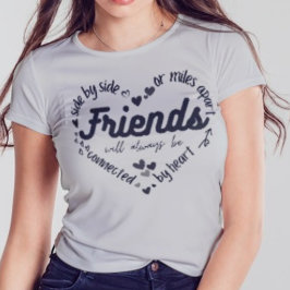 Herz der Freundschaft Typografie T-Shirt