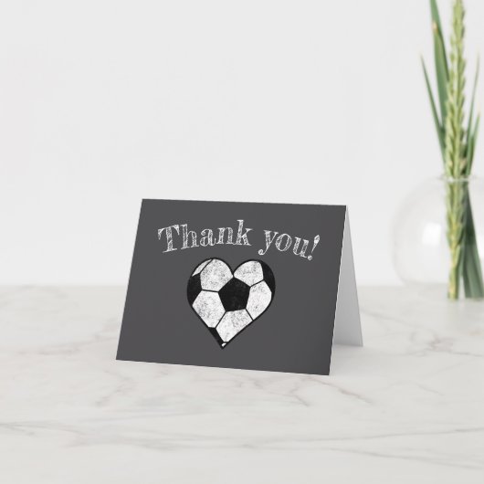 Herz der Fußball-Kalkboard Dankeskarte (Vorderseite)
