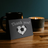 Herz der Fußball-Kalkboard Dankeskarte