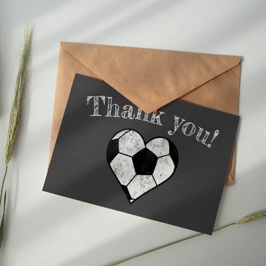 Herz der Fußball-Kalkboard Dankeskarte