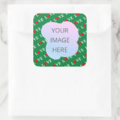 Herz der grünen LIEBE Quadratischer Aufkleber (Tasche)