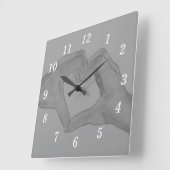 Herz der Händchenuhr Quadratische Wanduhr (Winkel)