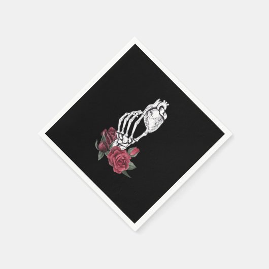 Herz der Handklassik des Skeletts Serviette (Ecke)
