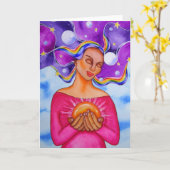 Herz der Heilung von Rita Loyd Karte (Gelbe Blume)