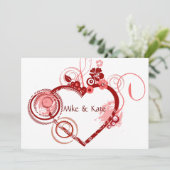Herz der Hochzeit Einladung (Stehend Vorderseite)