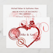 Herz der Hochzeit Einladung (Vorne/Hinten)