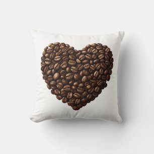 Herz der Kaffeebohnen Kissen