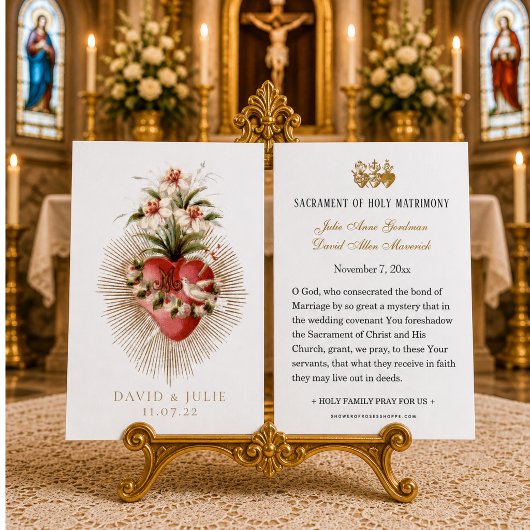 Herz der katholischen Hochzeitskarte