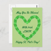 Herz der Kleeblätter Postkarte (Vorne/Hinten)