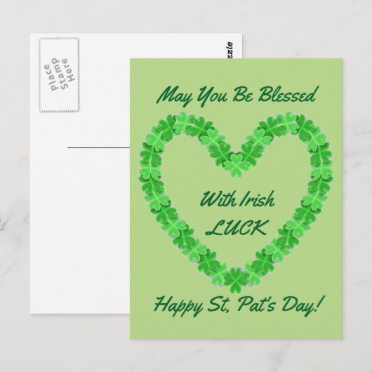 Herz der Kleeblätter Postkarte (Vorne/Hinten)