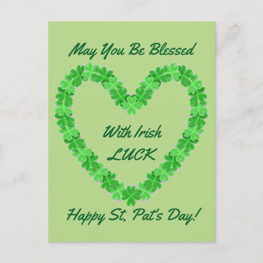 Herz der Kleeblätter Postkarte (Vorderseite)