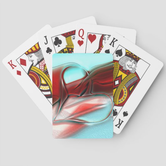 Herz der Kristalllinien über die sandige Bergstruk Spielkarten (Rückseite)